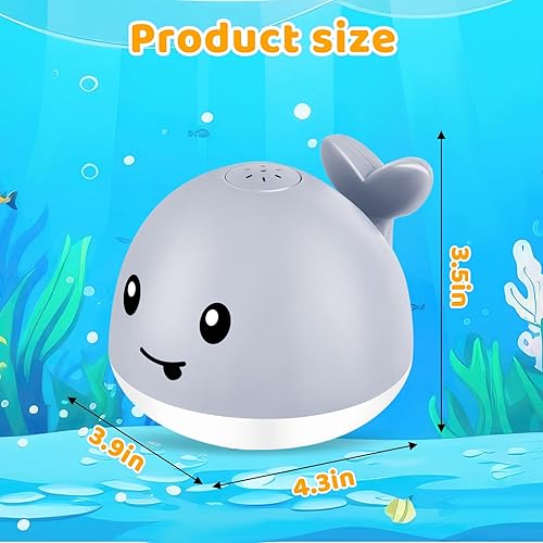 Miniatura 5 de Juguetes de baño iluminados con diseño de ballena para bebés de 6 a 12 años, 12 a 18 meses, niños de 1 a 3, 2 a 4 años, fuente de agua para niños y
