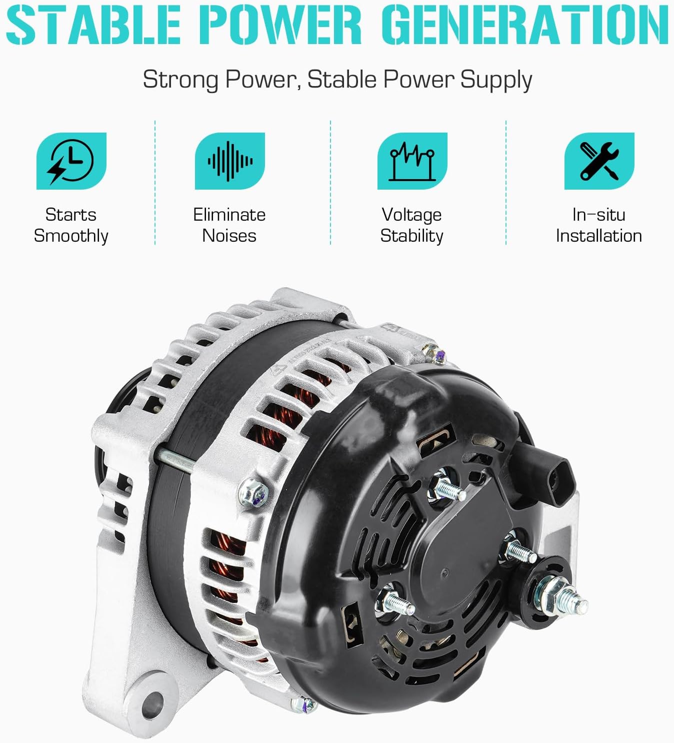 New Alternator Fits for Chevy Equinox 3.6L 08-09 13-17, Malibu 3.6L 2008-2012, Terrain 3.6L 2013-2016, Fits for Pontiac Torrent/Saturn Aura 3.6L 2008 2009, XL-7 3.6L 2007-2009, Vue 3.6L 2008-2009