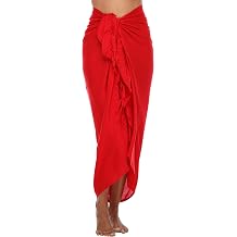 SHU-SHI Sarong Swimsuit Coverup for Women Pareo Long Beach Bathing Suit Wrap with Coconut Clip