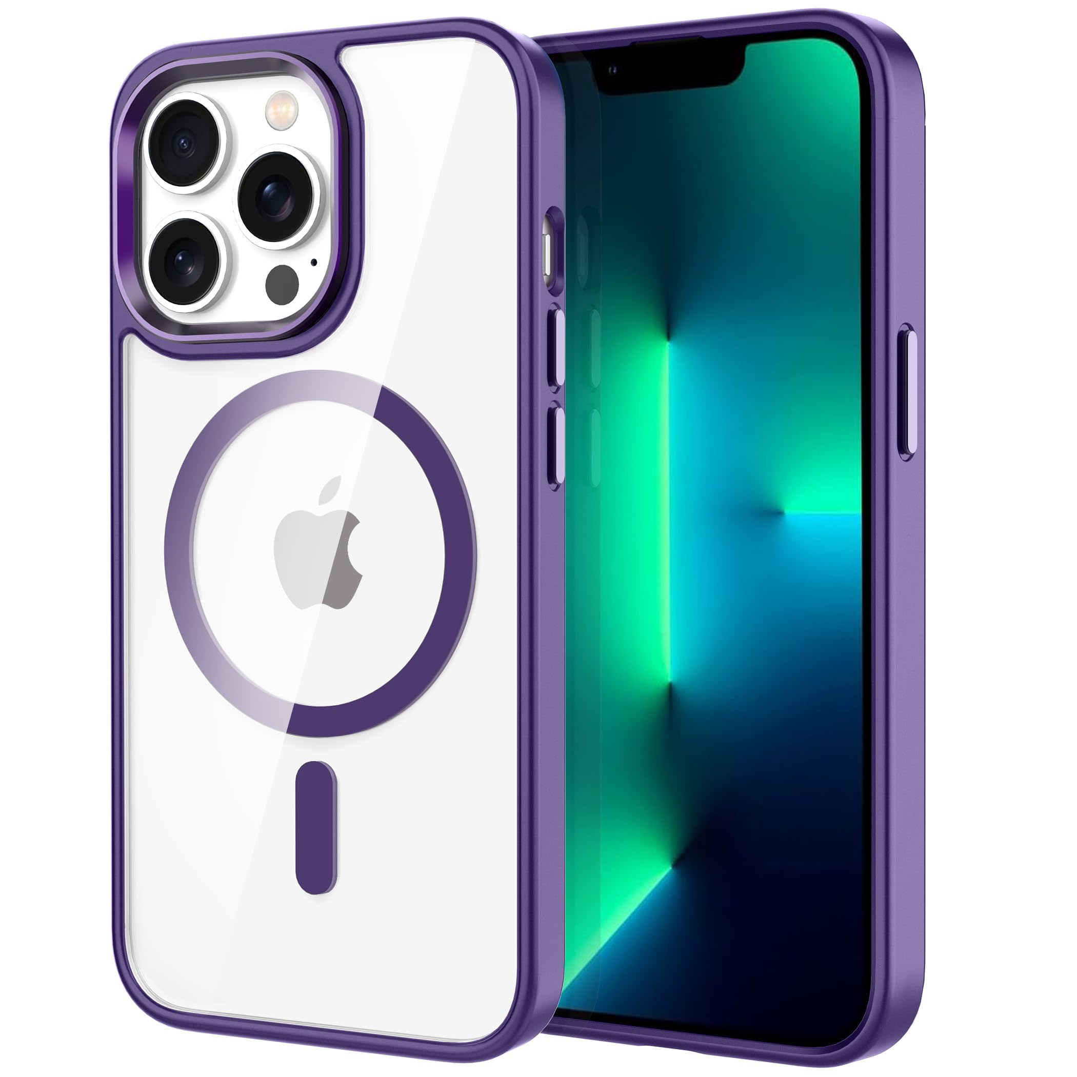 CACOE Magnetic Case for iPhone 13 Pro Max 6.7 inch-Compatible with MagSafe & Magnetic Car Phone Mount,Not Yellowing Anti-Scratch (Dark Purple)