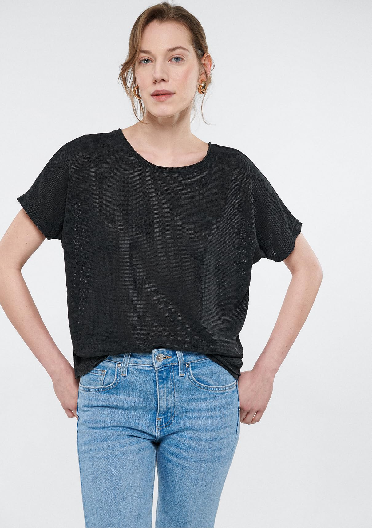 Gri Tişört Oversize/Geniş Kesim 167311-70087