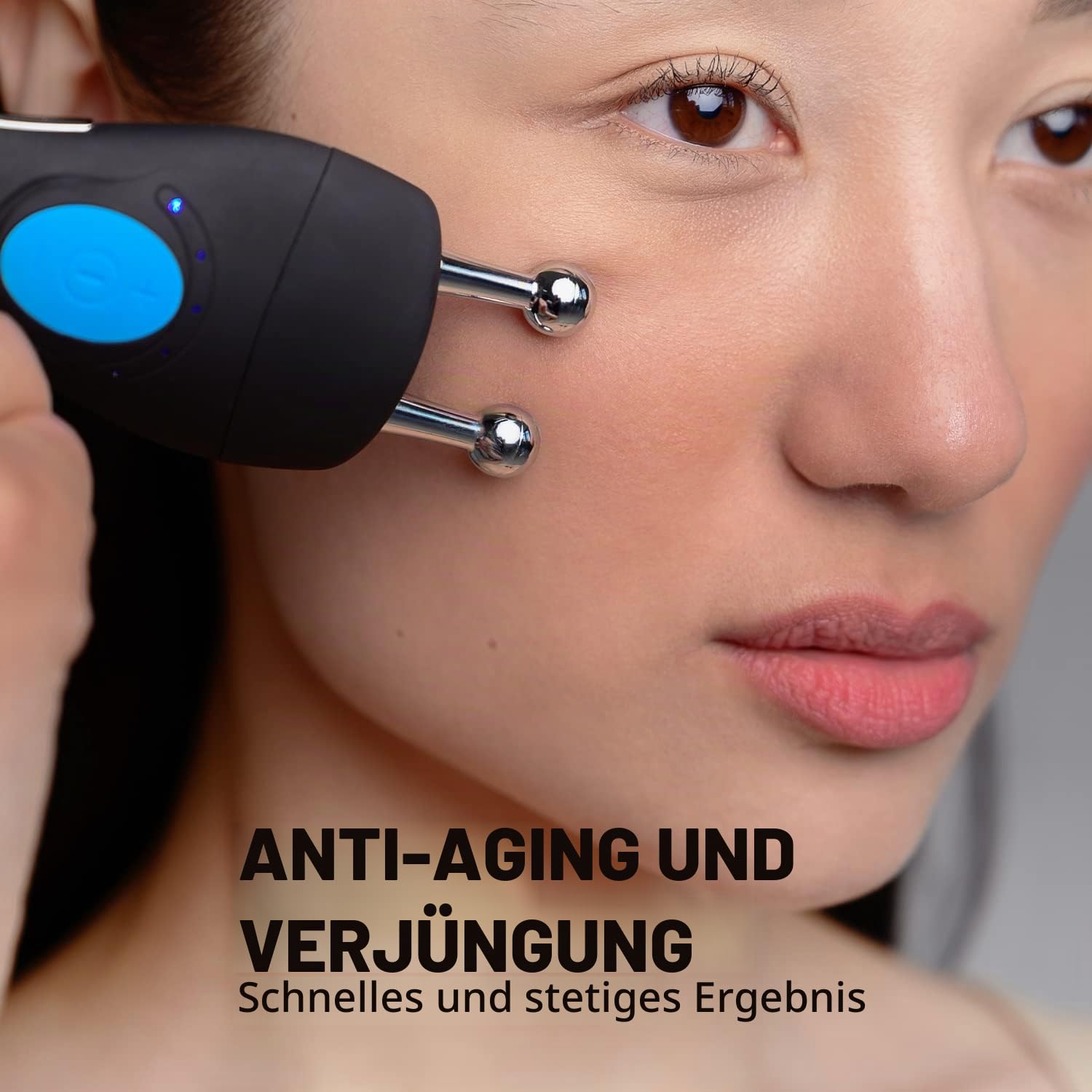 GESS Mikrostrom-Gesichtslifting-Gerät, 4 Intensität Modi, wiederaufladbar, Anti-Aging-Maschine, Konturhautstraffung, Mikrostrom-Gesichtslifter (Schwarz und Blau)