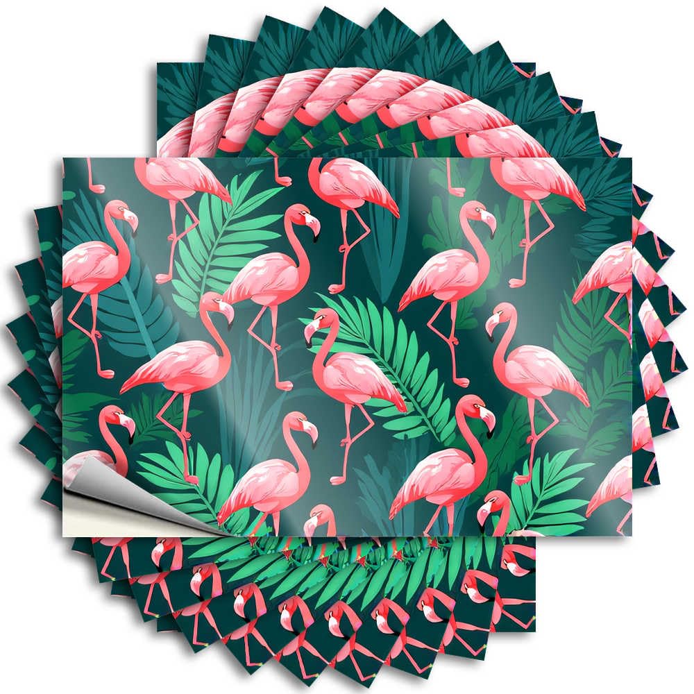 Fzfn Colour Teens Stuff, Stickers Farmers Hard Flamingo Paradise: Tropical Leaf Pattern | Fluffy Waterproof Vinyl Stickers(8X12cm)