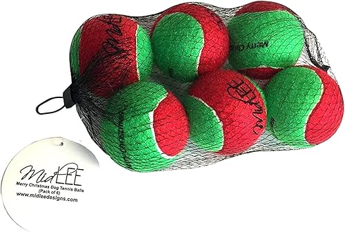 Miniatura 2 de Midlee Pelotas de tenis para perros Merry Christmas (Regular)