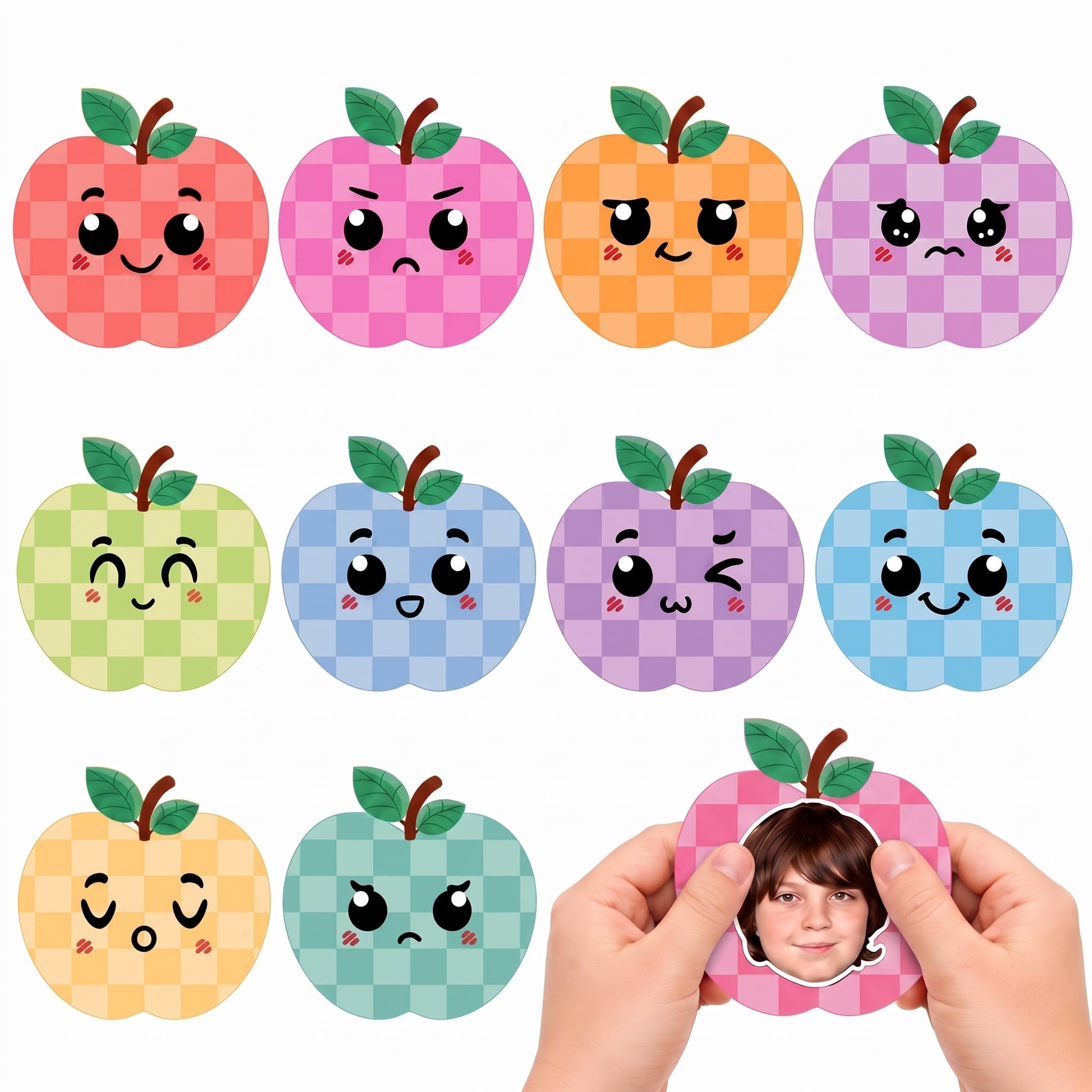 Kosiz 60 Pcs Pastel Back to School Decorations Composition Book Apple Classroom Decor Girl Styles Bulletin Board Decor Apple Paper Cutout for Office Welcome Party Wall Decoration, 12 Styles โ image 1