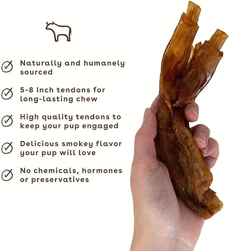 Miniatura 3 de Pupford Turbo Beef Tendon Chews para perros y cachorros, masticable totalmente natural para perros con glucosamina para la salud de las