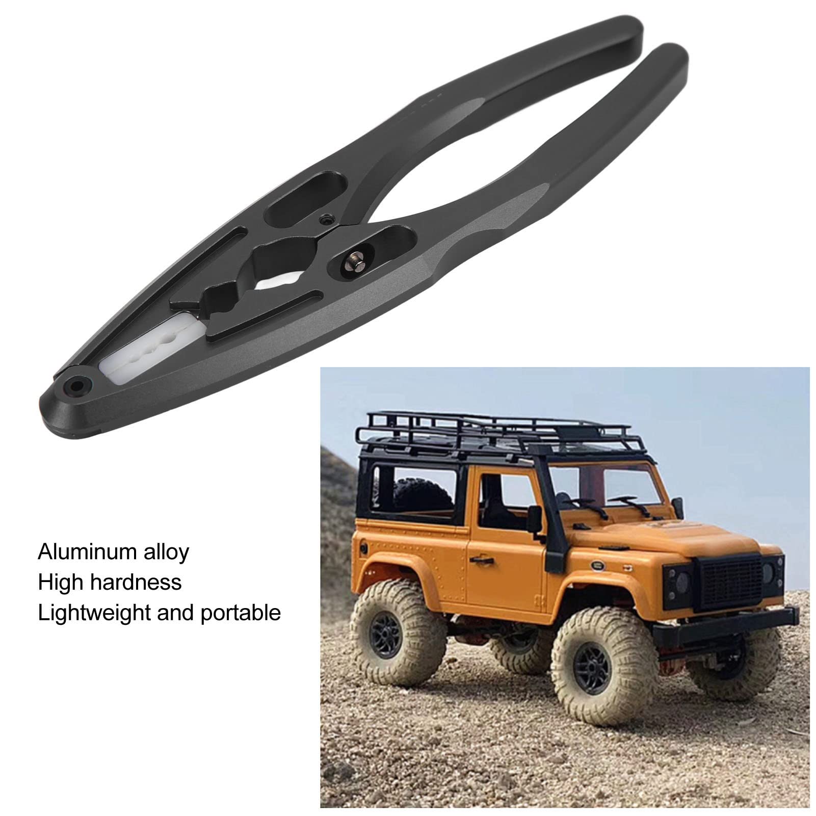 RC Shock Pliers, Multifunction RC Plier Universal Aluminum Alloy Portable for RC Model Cars (Black), Small - Image 3