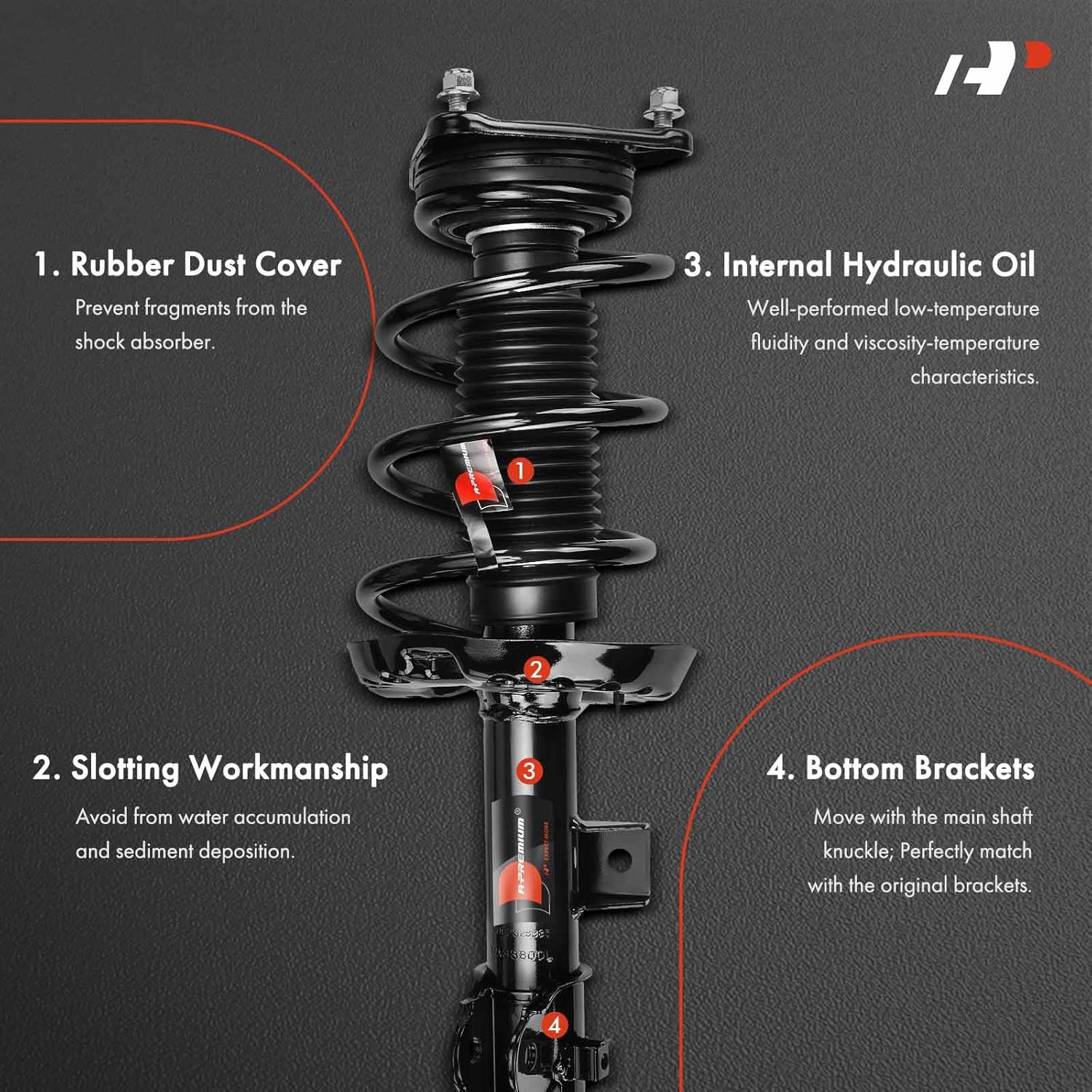 A-Premium Front Complete Struts Compatible with Kia Soul 2014-2019 - 2x Replacement Suspension Shock Absorber with Coil Spring Assembly