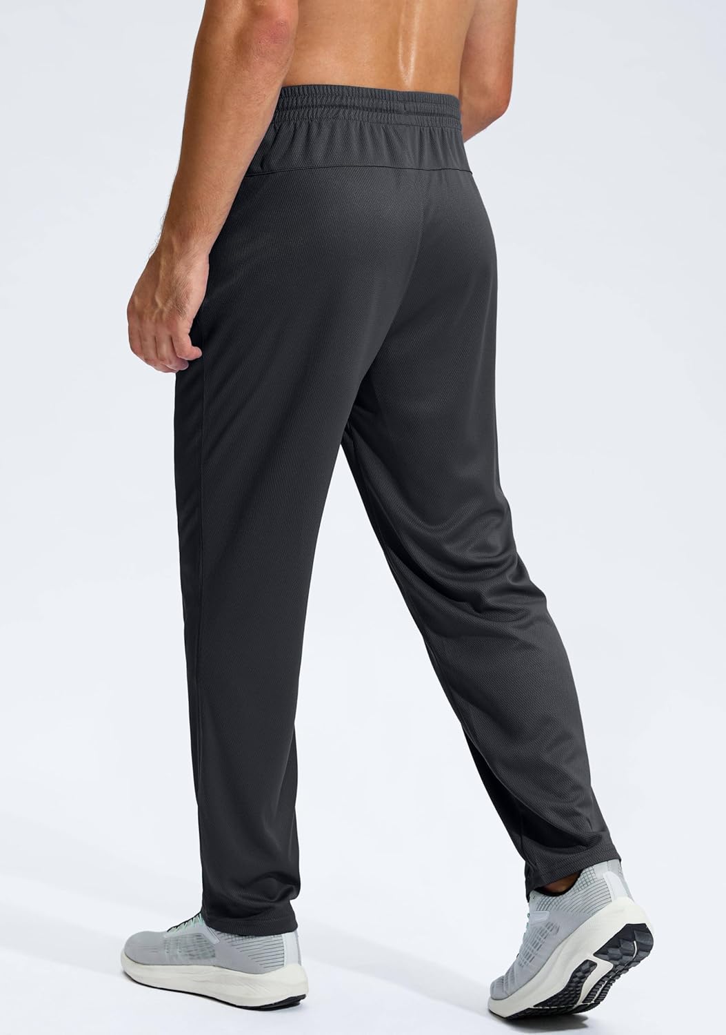 G Gradual Men's Sweatpants with Zipper Pockets Lightweight Mesh Athletic Pants for Men Open Bottom Workout Gym Running - Image 2