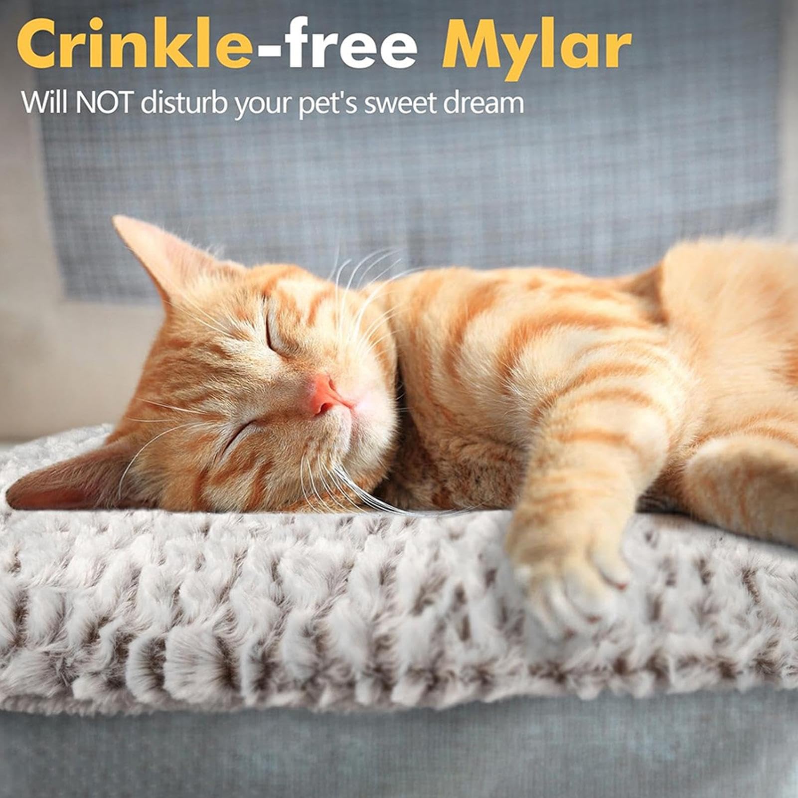 Self Warming Cat Mat, Double-Sided Pet Pad, Plush Heating Blanket with Soft, Cozy Bedding for Small Animals Medium Winter Outdoor Couch Bedside Corners Cage Home Use, 23.62x19.69x1.97 Inches