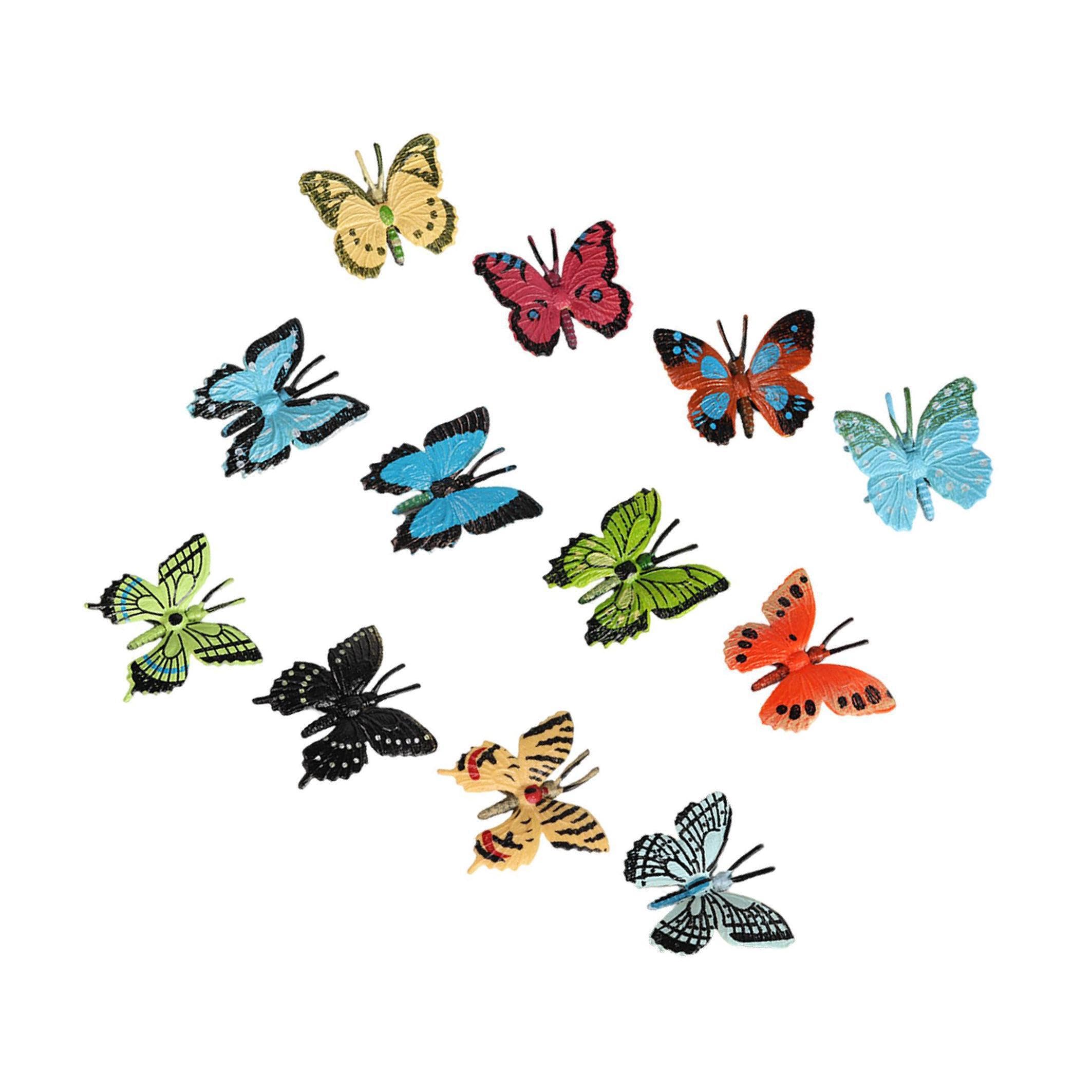 KIXZSAZ Authentic Animal Figures Figurines Set of 12 for Collecting and Celebrations Model Building, Butterfly 12 Pcs