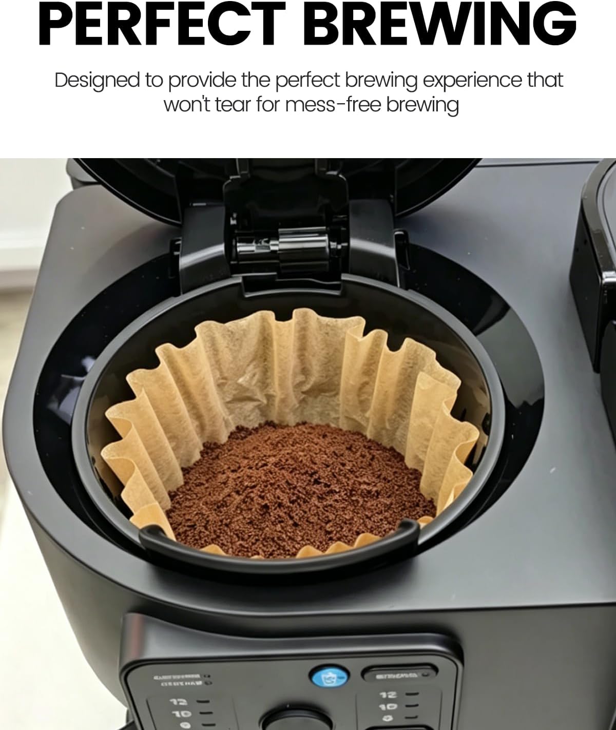 MIMORE Coffee Filters - 120 PCS Large Coffee Filters Compatible with Keurig Filter K-Duo 72oz Coffee Maker Gen 2.0 - Unbleached Basket Disposable Paper Filter