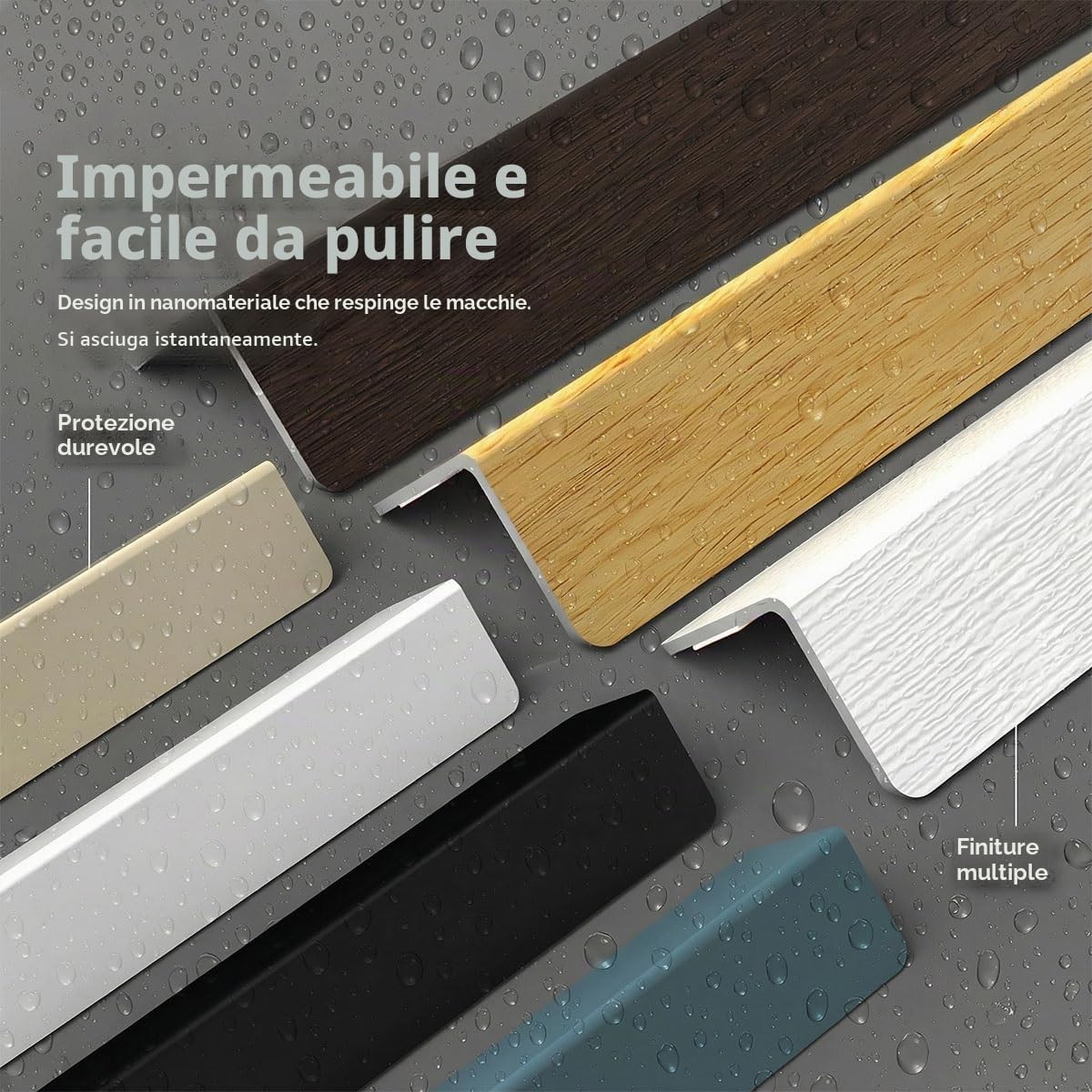 Paraspigoli Muro Autoadesivo in PVC, Profilo Angolare Flessibile a 90 Gradi, Modanatura Adesiva per Pareti, Mobili e Bordi Finestre, Protezione Angoli e Spigoli Morbida(Creamy Beige,5m/196.9in)