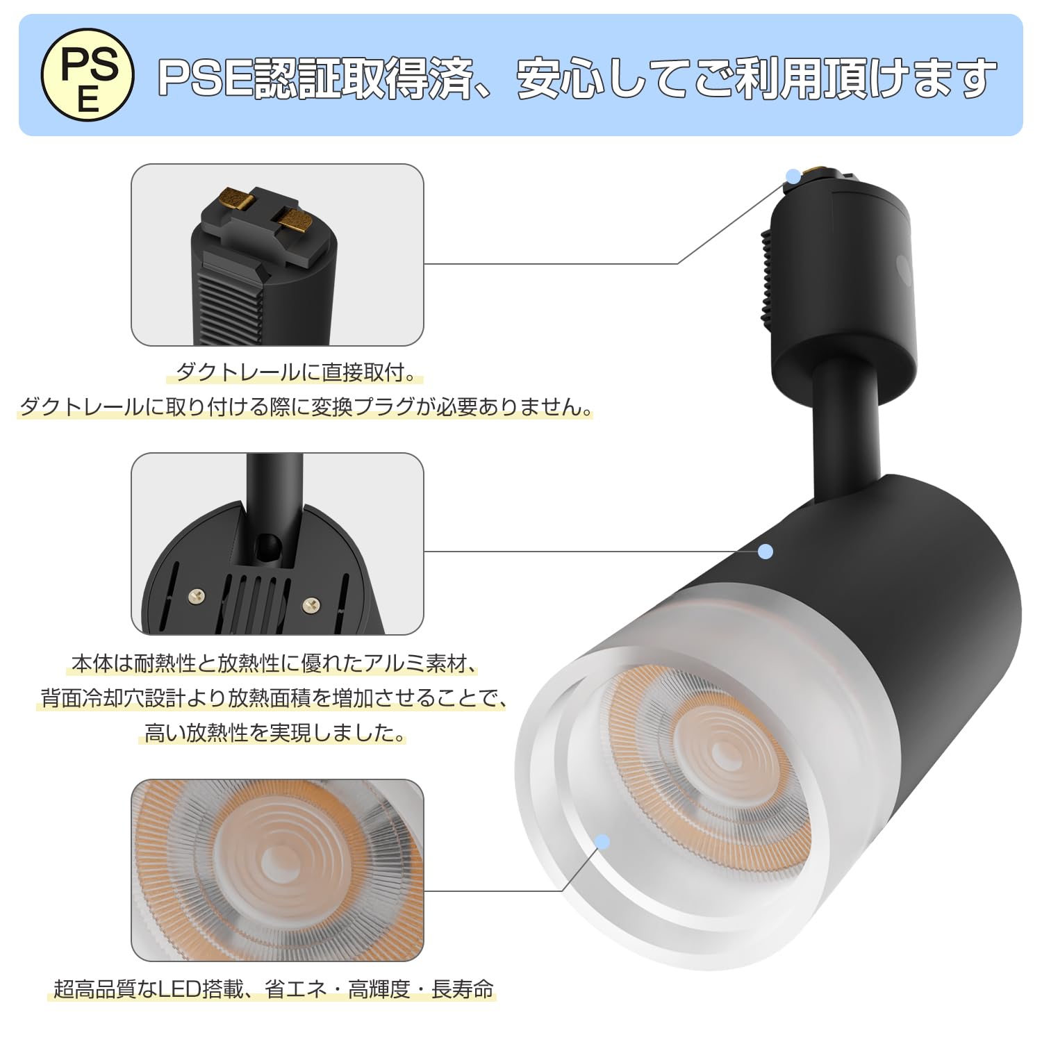 Amazon.co.jp : 創優会 ダクトレール用led スポットライト100W相当