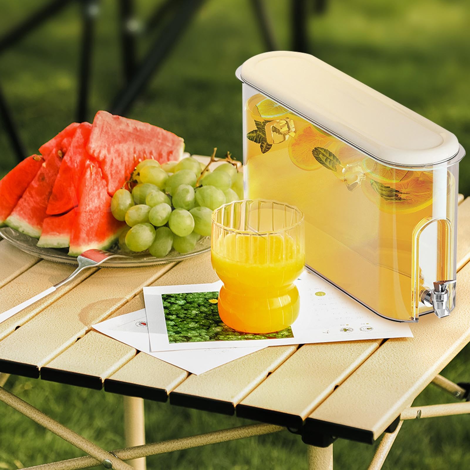 Dispensador De Bebidas Para | Dispensador De Bebidas Líquidas Con Grifo | Contenedor De Refrigerador Con Tapa, Soporte De De Limonada Para El Uso Diario, Estación De