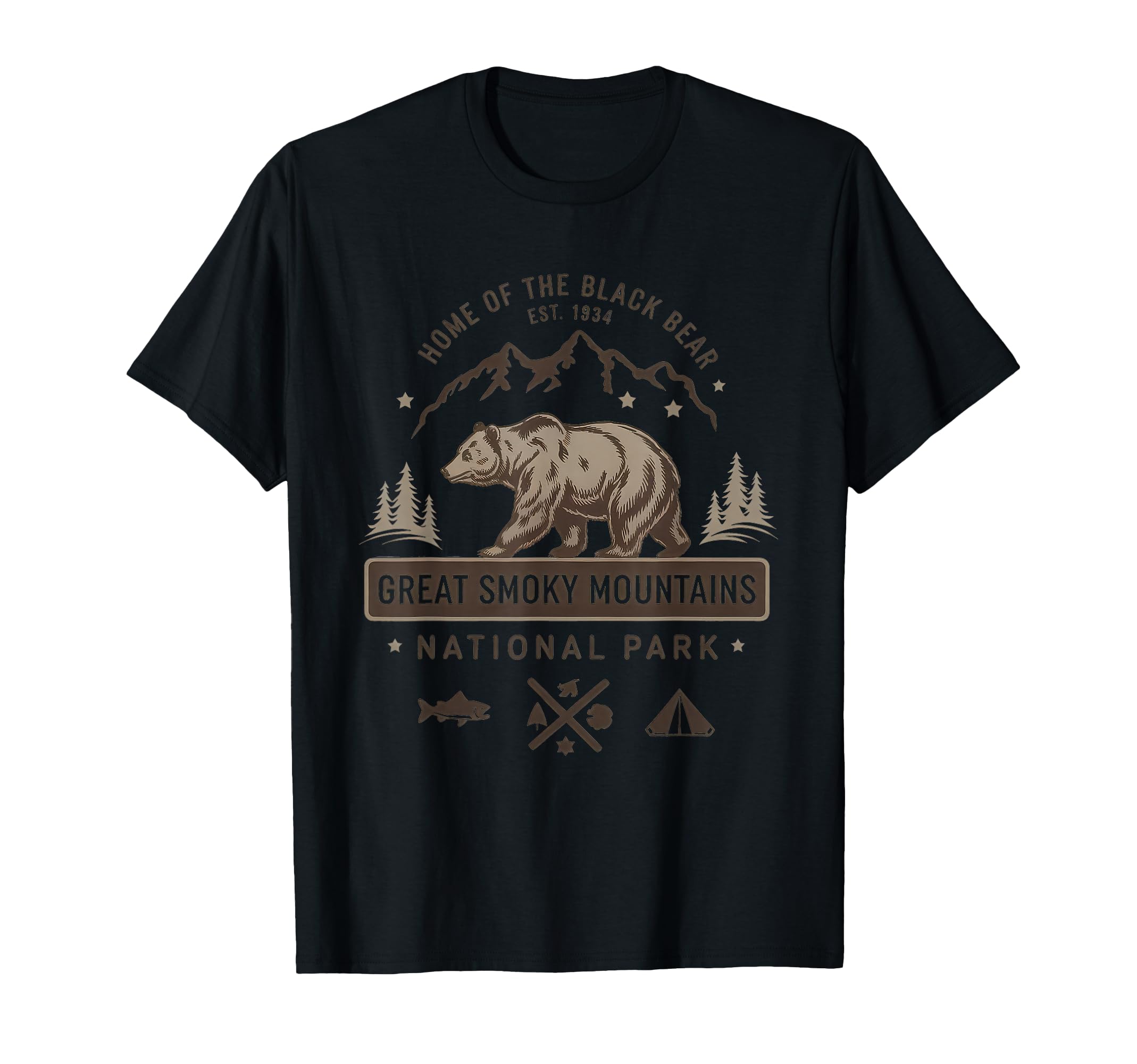Great Smoky Mountains National Park Tshirt Men Women Bear T-Shirt