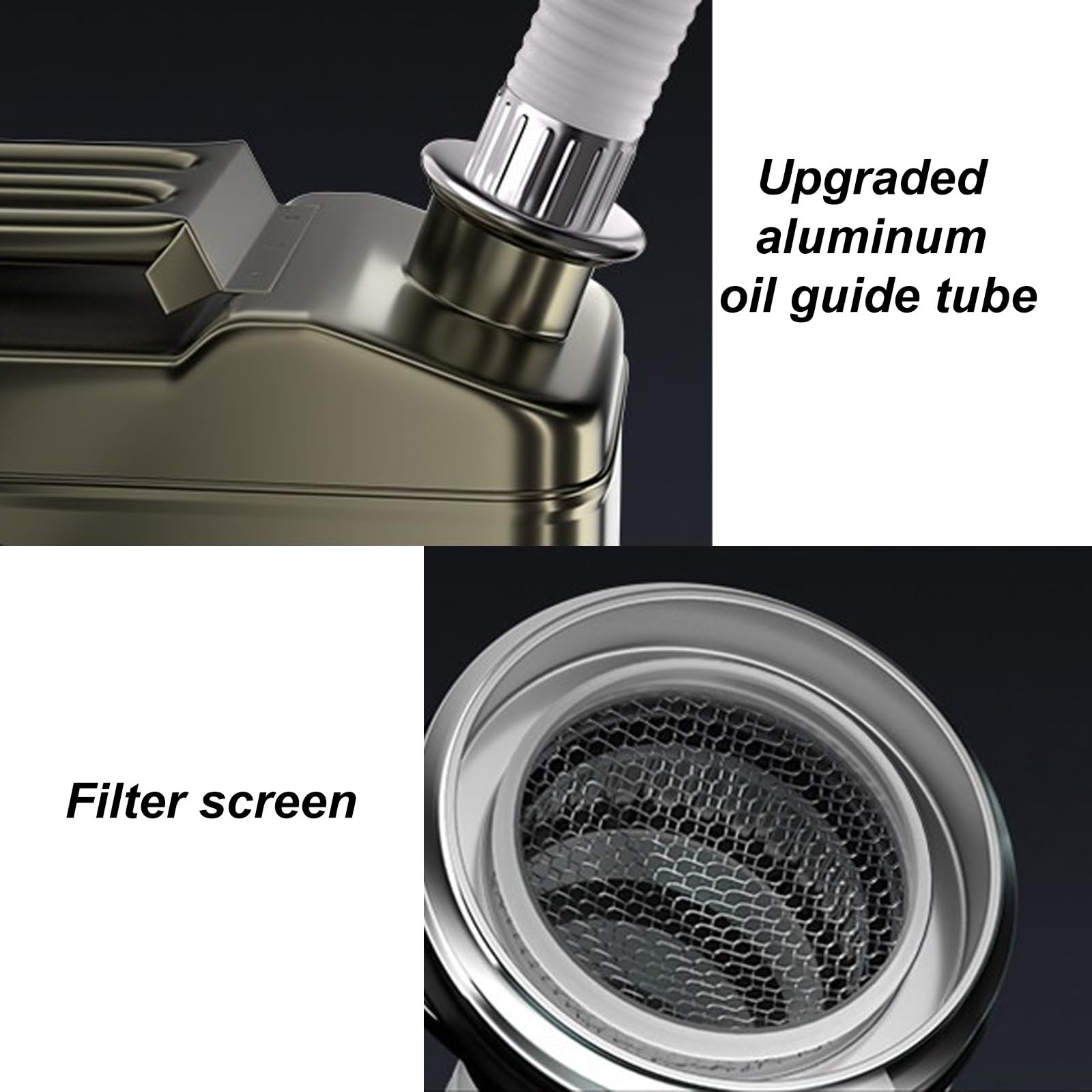 Bidon Essence, Jerrican Essence 20L, avec Tuyau D'Alimentation en Huile et Soupape de Sécurité, Portables, Idéaux pour les Voyages en Voiture et le Camping(50L)