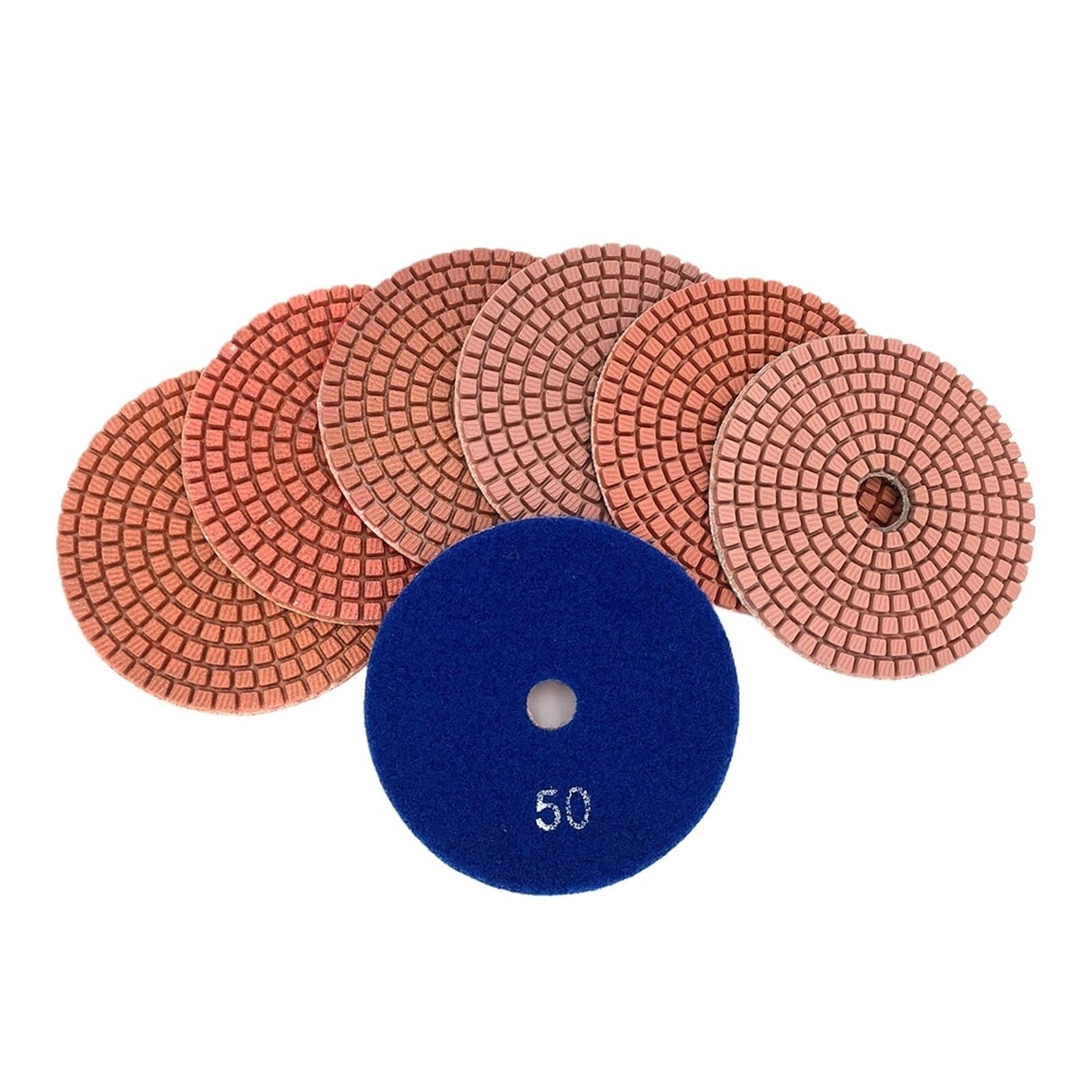 10 szt./zestaw 4-calowe elastyczne podkładki polerskie do kamienia na mokro do marmuru i granitu, narzędzia ścierne(MIX 7 GRIT 10 PCS_10 PCS_4 INCHES)