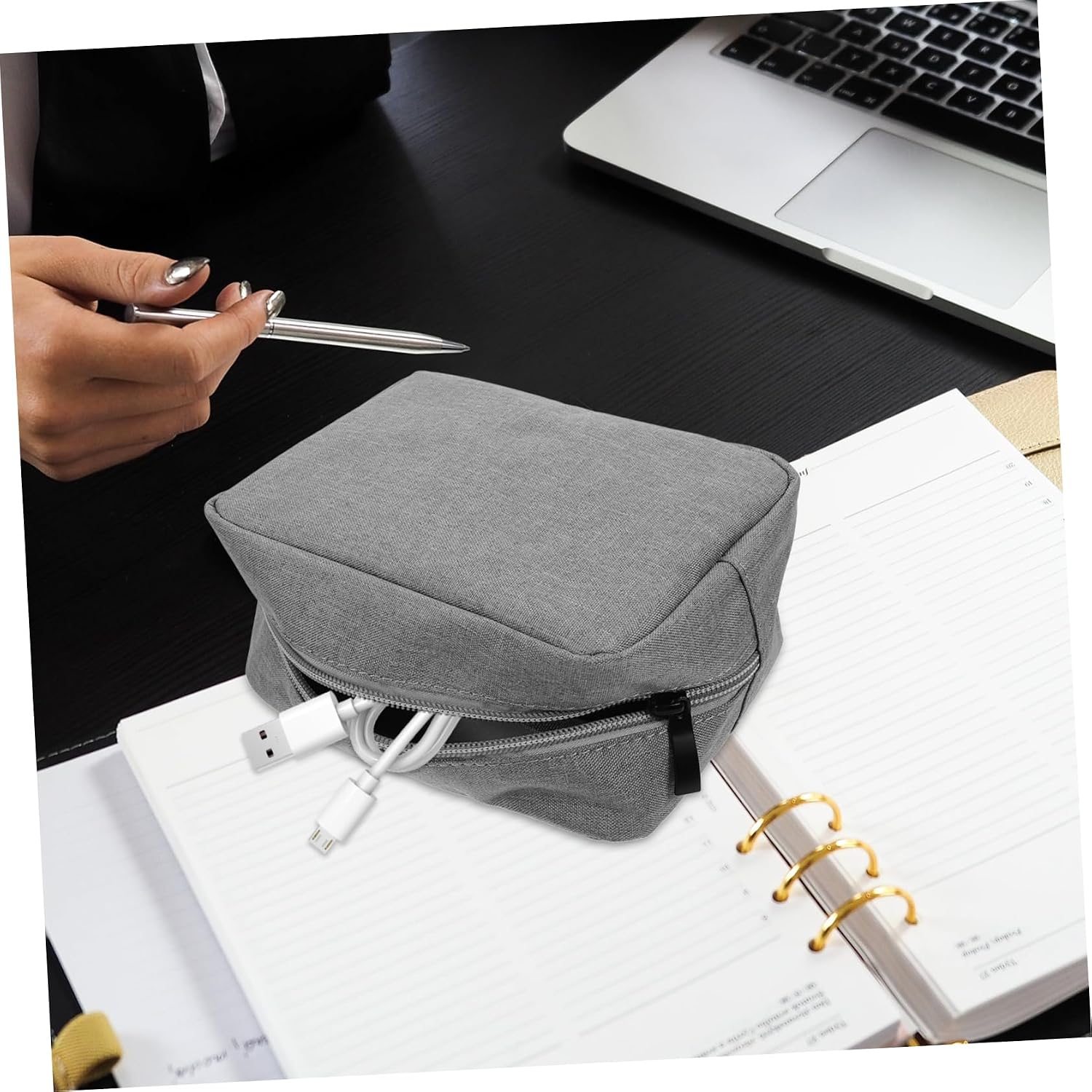 Mipcase 5pcs Portable Electronic Organizer Case for Travel Compact Earphone Storage Bag Charging Cable Pouch and Accessories Organizer for Travel Business and Outdoor Activities