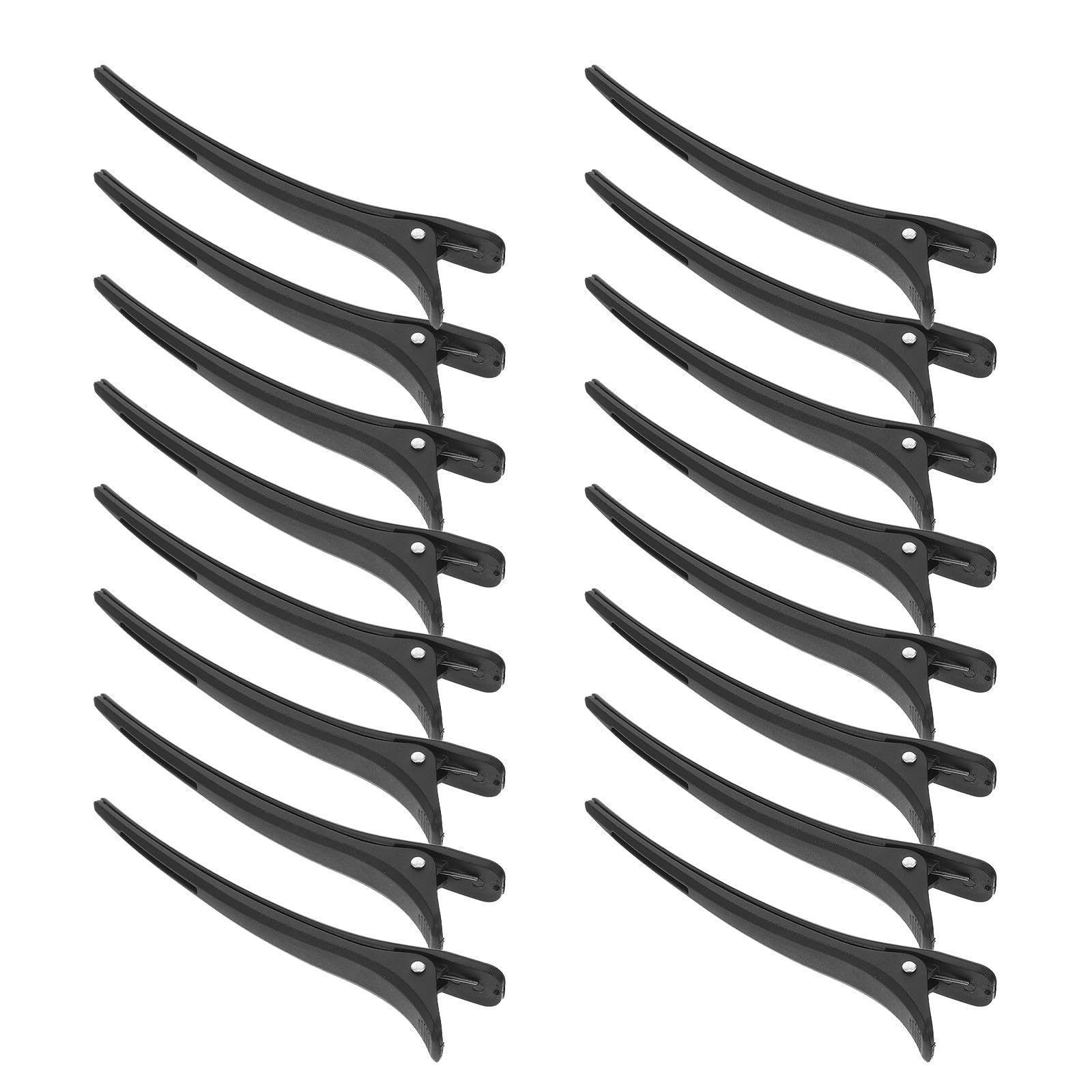 Hemobllo 20 pezzi Clip Capelli Professionali Becco d Anatra Nero Pinze Salone Antiscivolo per Divisione Precisa Styling Colorazione e Arricciatura Capelli Uomo e Donna