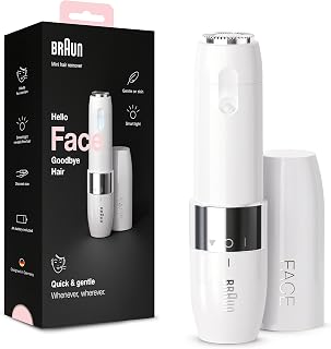 Braun Face Mini FS1000 Women's Electric Face Shaver White | Portable, battery supplied, protective grille, designed to sha...