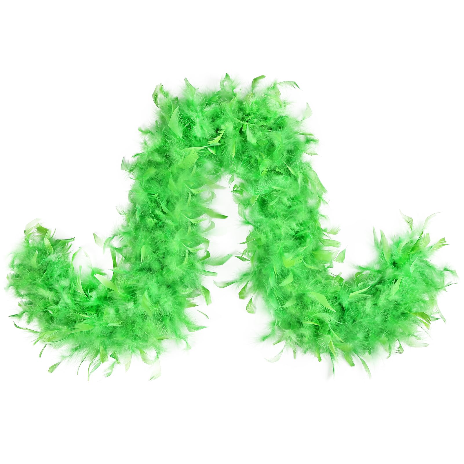 MAOFENG Chandelle Turkey Feather Boa 1.64 Yards 30g for Halloween Dancing Wedding Party DIY Craft Costume Decoration Feather Boa,Fruit Green — image 1