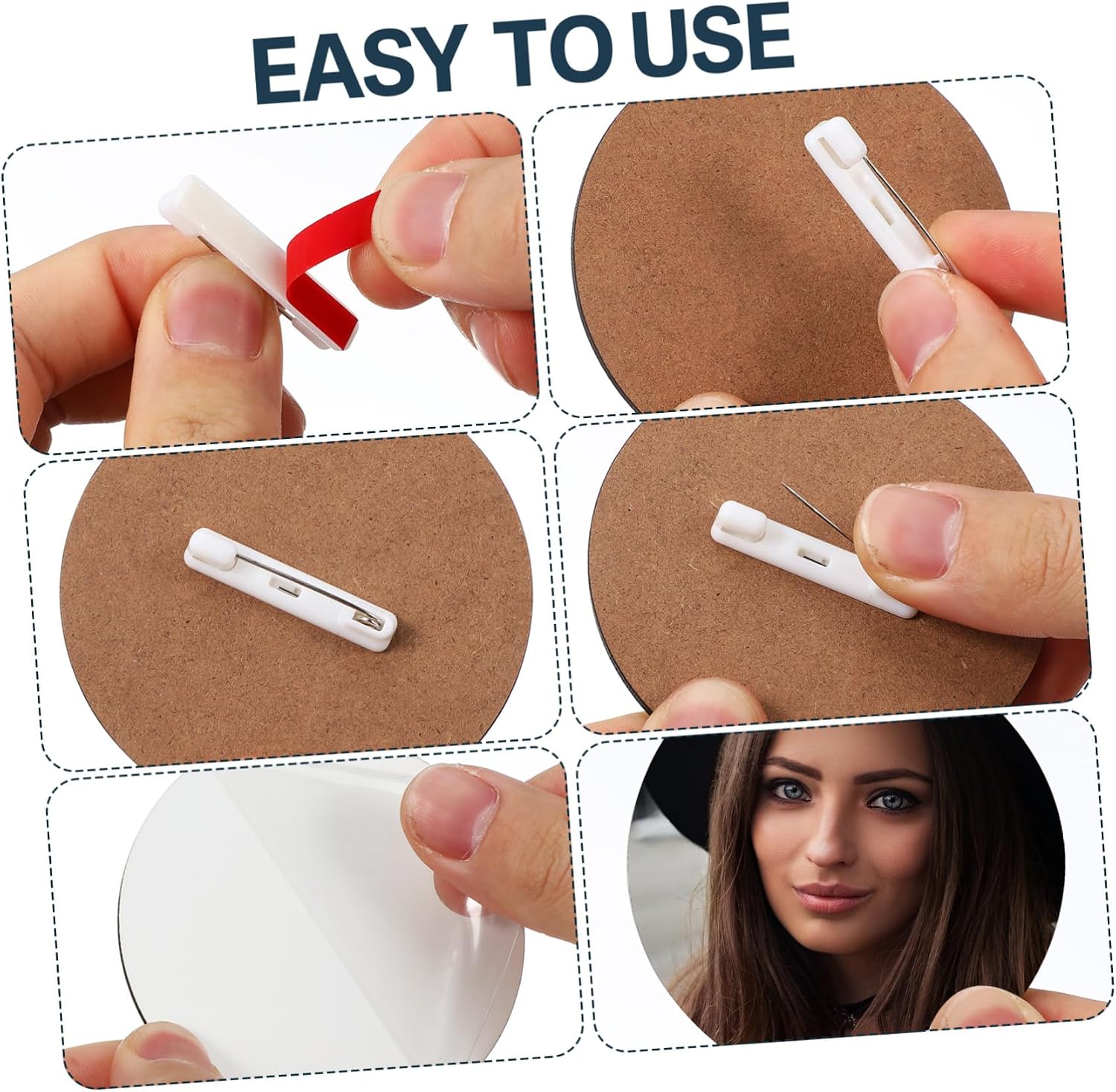 Lurrose 30 Pcs Sublimation Blank Button Pins 3 Inch Name Badges for Work Events Business Id Tags DIY Pins