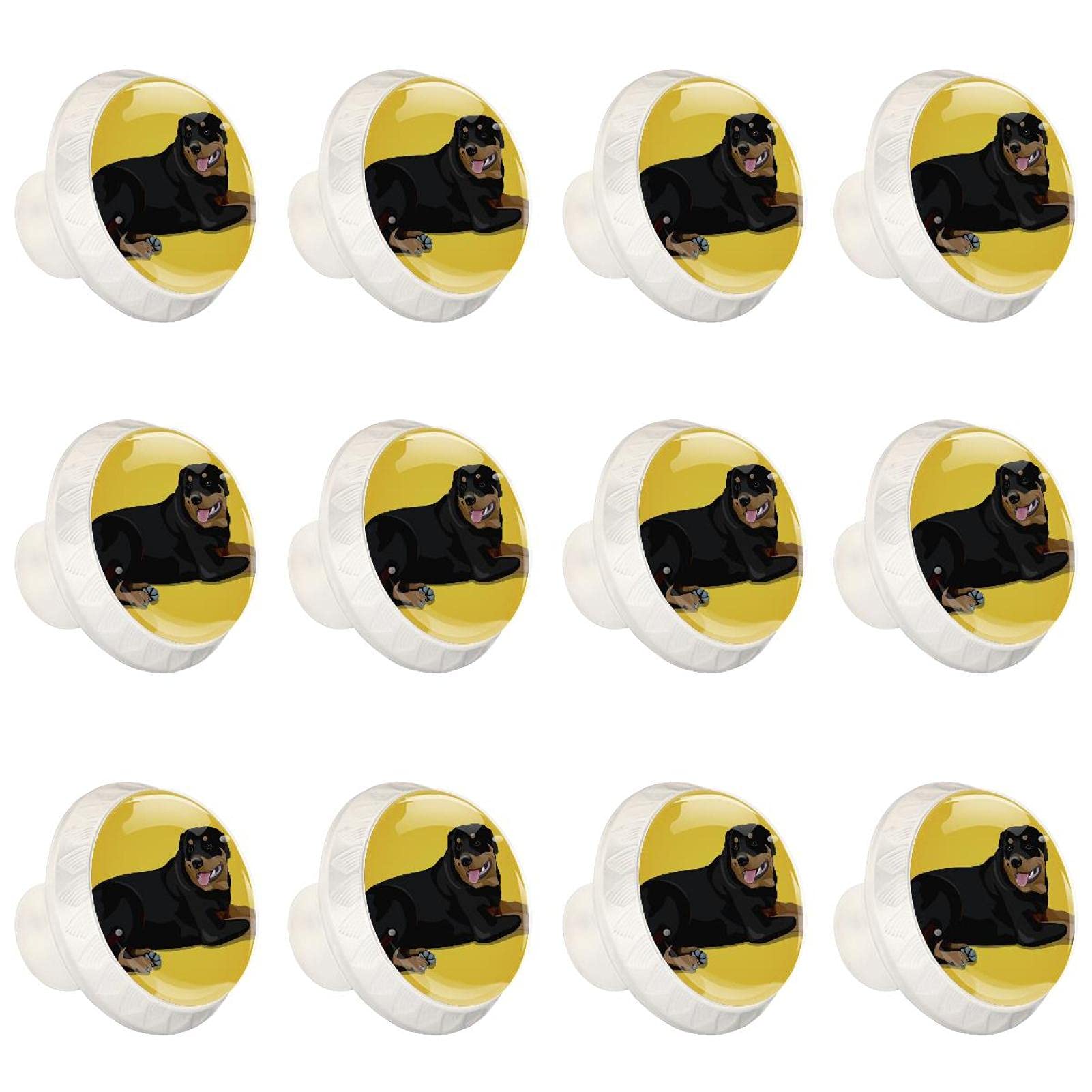 Boutons d'armoires de cuisine motif chien jaune pour customiser un meuble