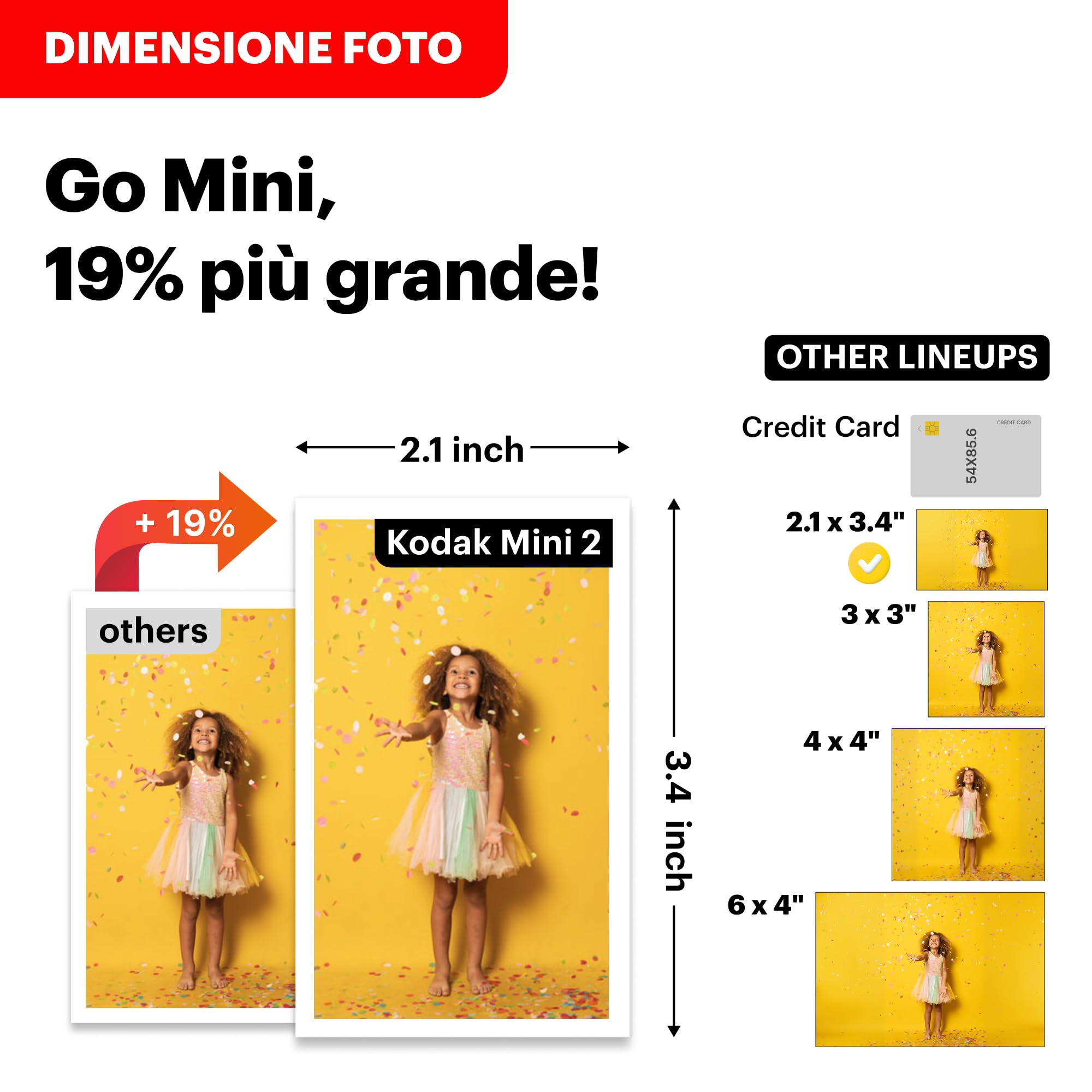 KODAK Mini 2 Retro 4PASS Stampante Fotografica Portatile (5.3x8.6cm) + Pacchetto con 38 Fogli, Bianco