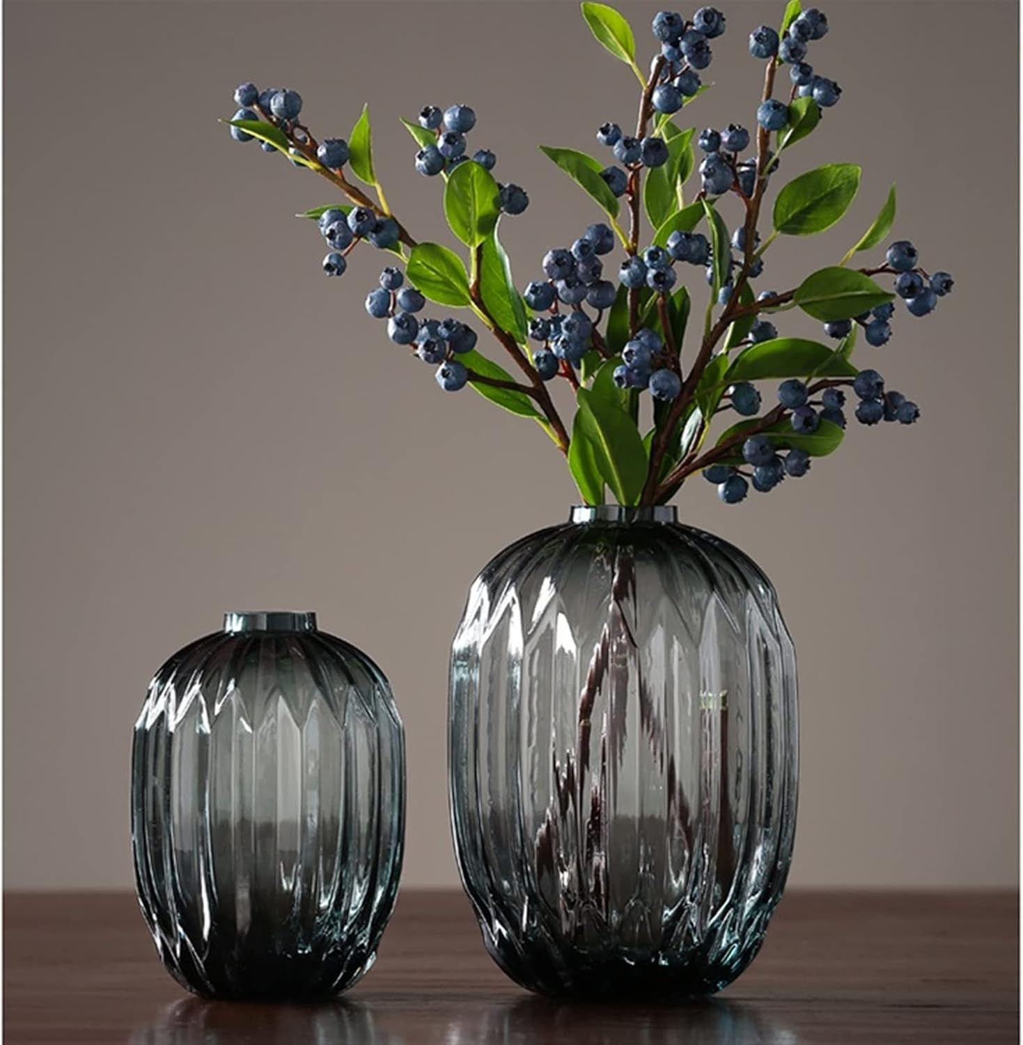 Vase Transparent Glass Vase Plant Crystal Modern Decoration Luxe Nordic Vase Dry Flower Hydroponics Wazon Table Decoration BI50VS Suitable for dining and living room home decoratio(Medium)