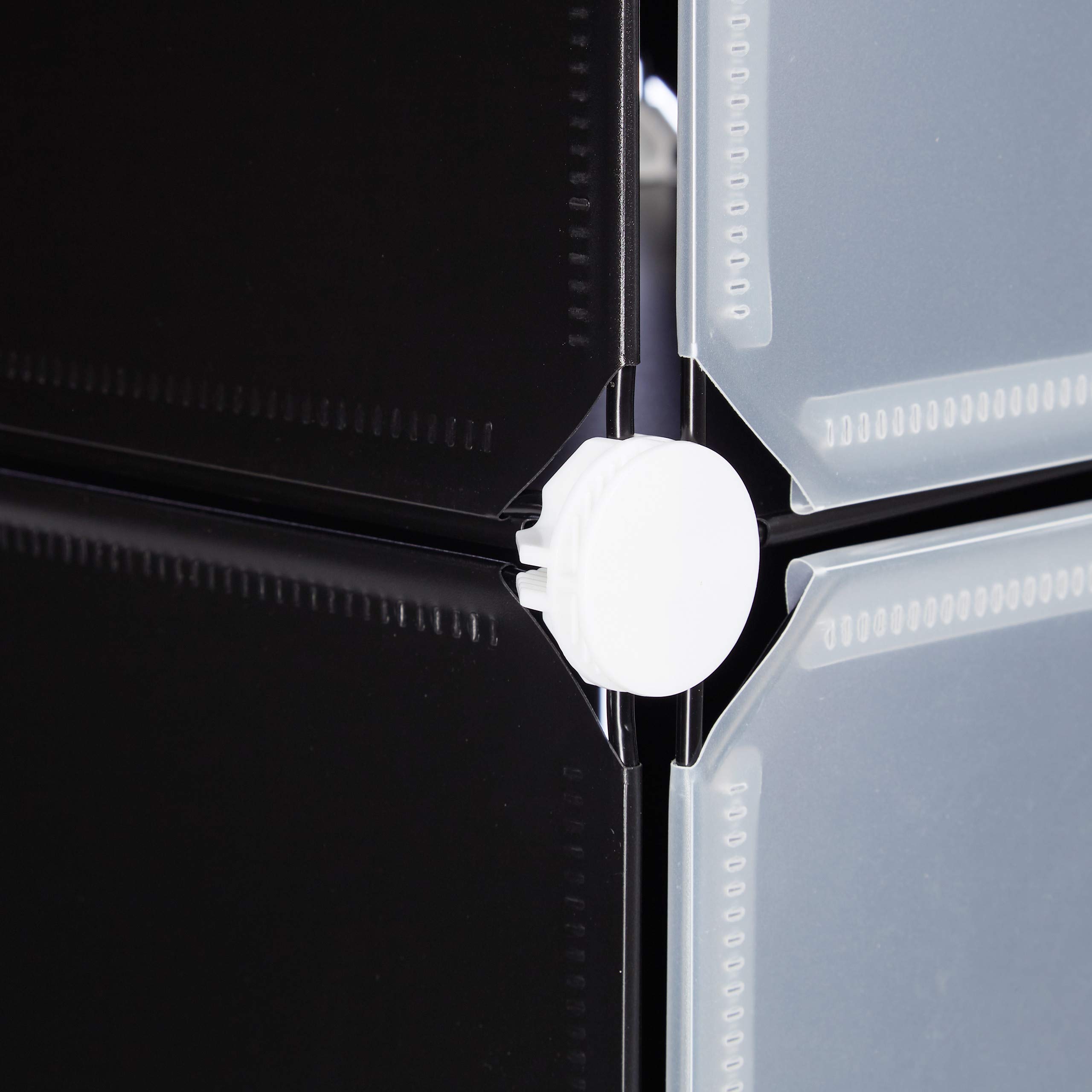 Relaxdays Étagère Cubes penderie Armoire Rangement 6 casiers Plastique modulable DIY HLP: 97,5x66x32 cm, Noir, Acier, PP, ABS, 5 x 66 x 31,5 cm
