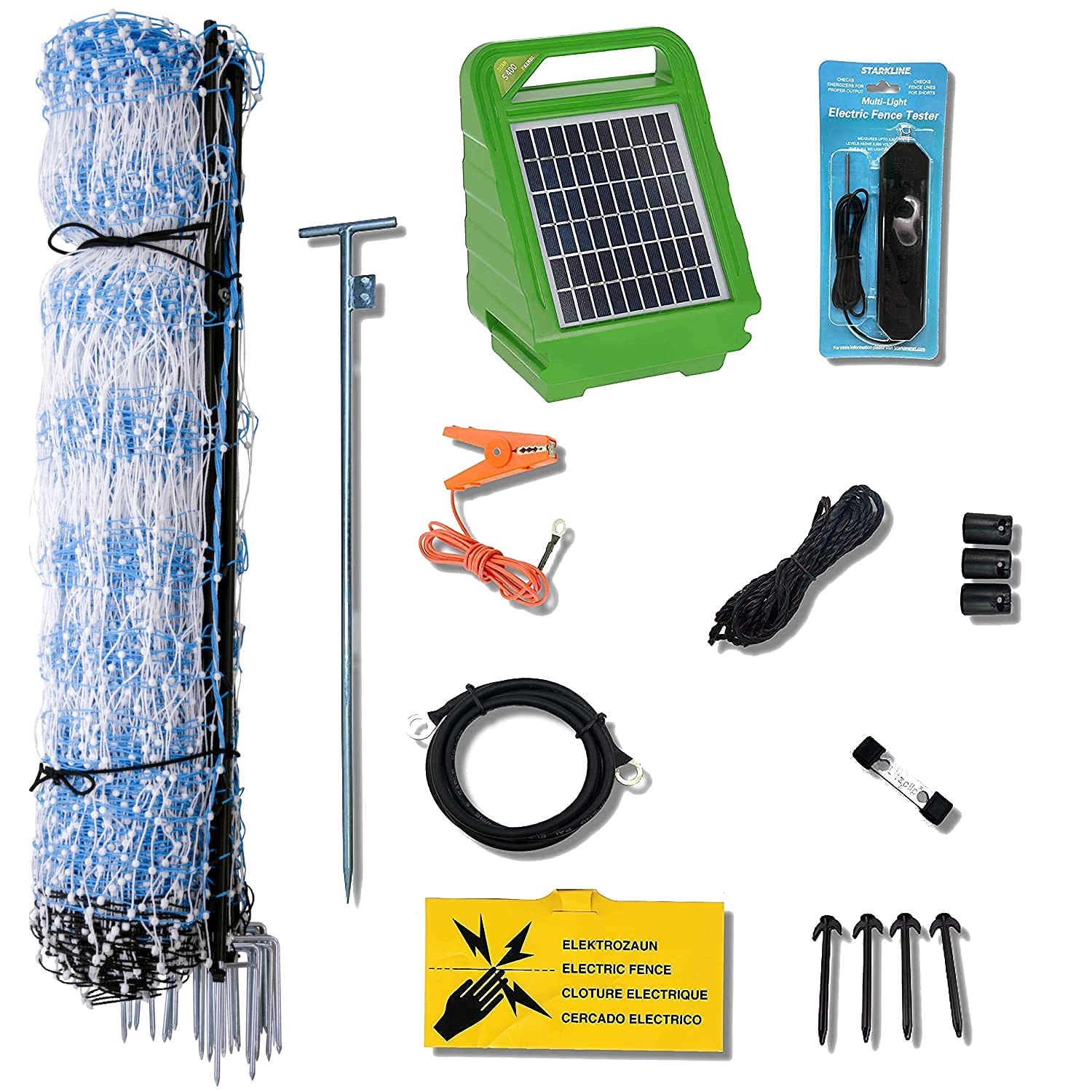 Starkline Standard Electric Poultry Netting Kit (Solar Energizer) (11