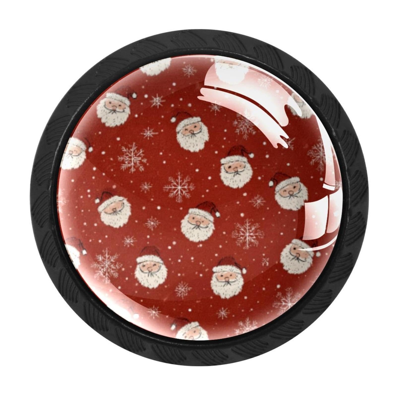 Chenzzzz Multicolored 11 4 Pack Cabinet Knobs Black Drawer Knobs Round Kitchen Cabinet Knobs Santa Snowflakes Red Cabinet Handles Hardware Dresser Knobs And Pulls For Bathroom Cabinets