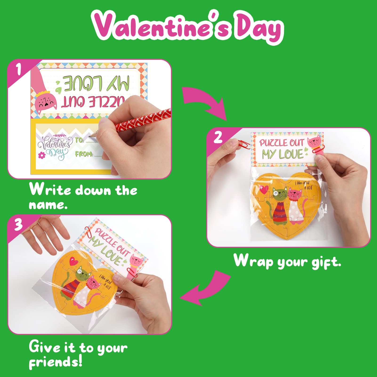 Buy 28Pcs Valentines Day Gifts For Kids, Jigsaw Puzzle Set With...