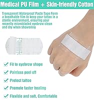 Vista 5 de 40 fundas para cejas, cubiertas desechables para cejas para ducha, cinta protectora impermeable, maquillaje permanente, cuidado posterior