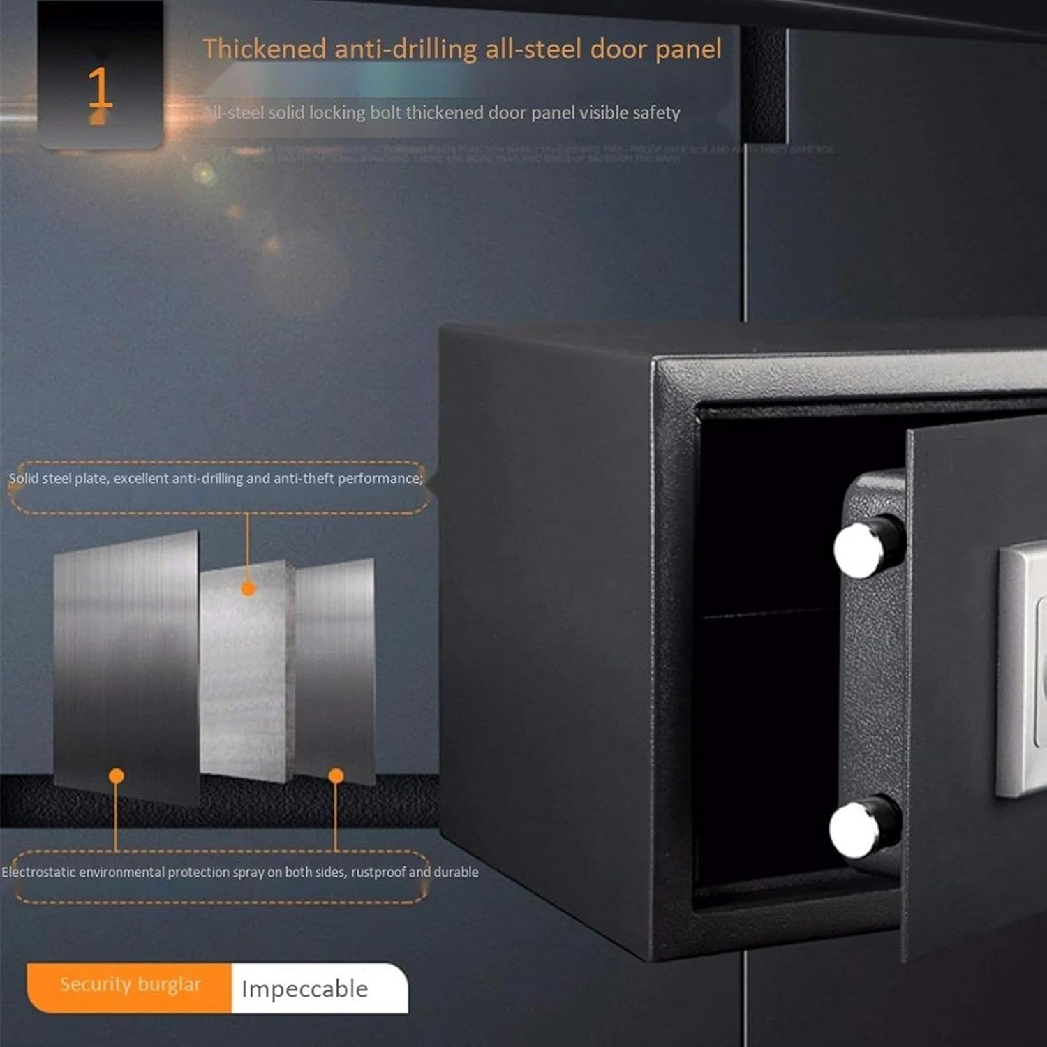 Box Electronic Digital Security Safe Steel Construction Hidden with Lock Safes Suitable for Use in Homes Hotels Dormitories and Offices (Color : Gray) strongbox