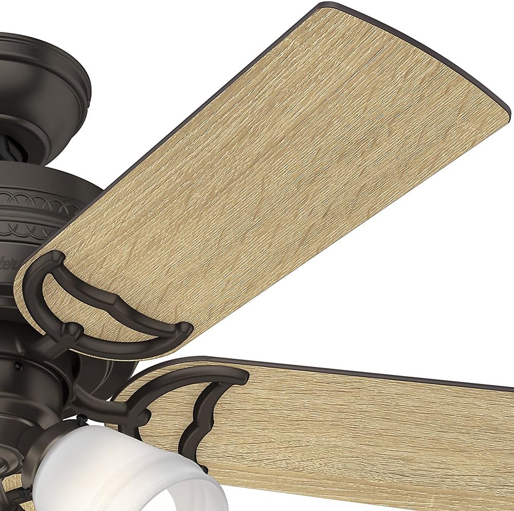 Hunter Prim Indoor Ceiling Fan with LED Lights and Pull Chain Control, 42", Premier Bronze