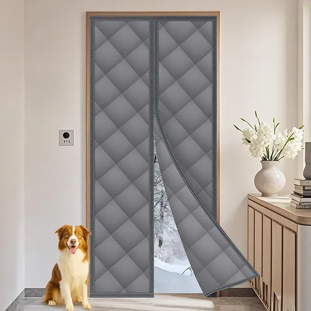 Tenda Termica Isolante Porta Inverno con Chiusura Magnetica Automatica 100x200cm