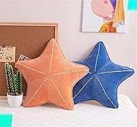 Vista 2 de Almohada de concha de estrella de mar para suelo, sofá, cojín de lectura (naranja, 19.6 pulgadas)