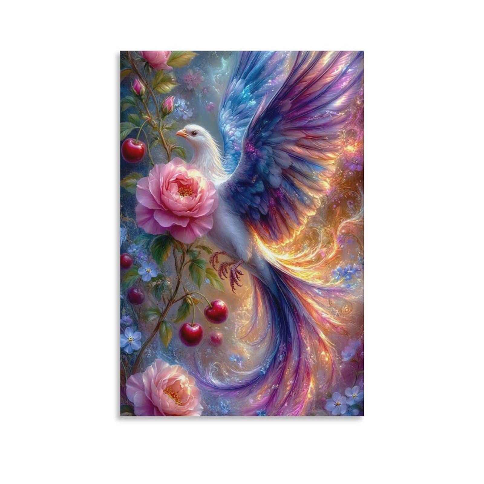 DHBANEIOK Fantasy Bird Art Poster Artwork Giclee Canvas Prints Modern Canvas Wall Art Picture Wall Hanging for Dining Room Kitchen Home Office Decor 24x36inch(60x90cm)