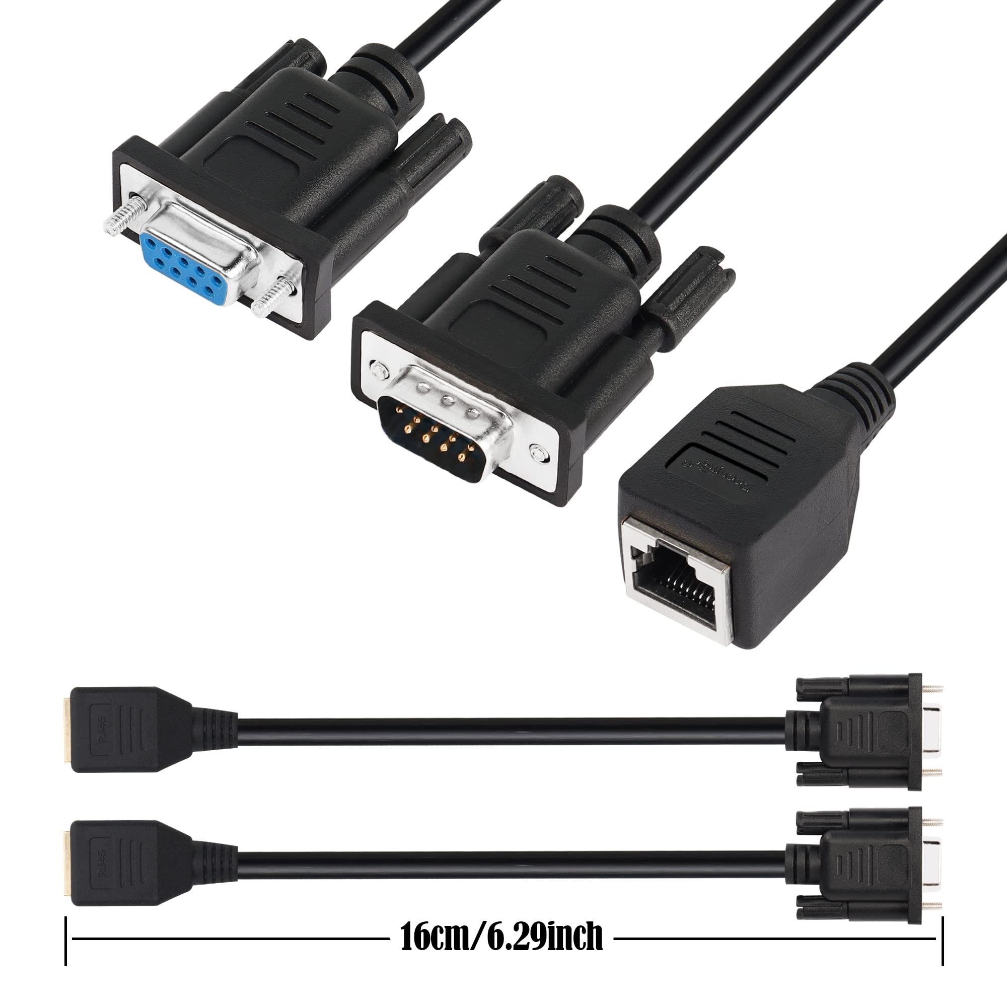 Adaptateur DB9 Vers RJ45 GINTOOYUN - Lot De 2, Pour Connexion Série Sur Réseau CAT5/CAT6