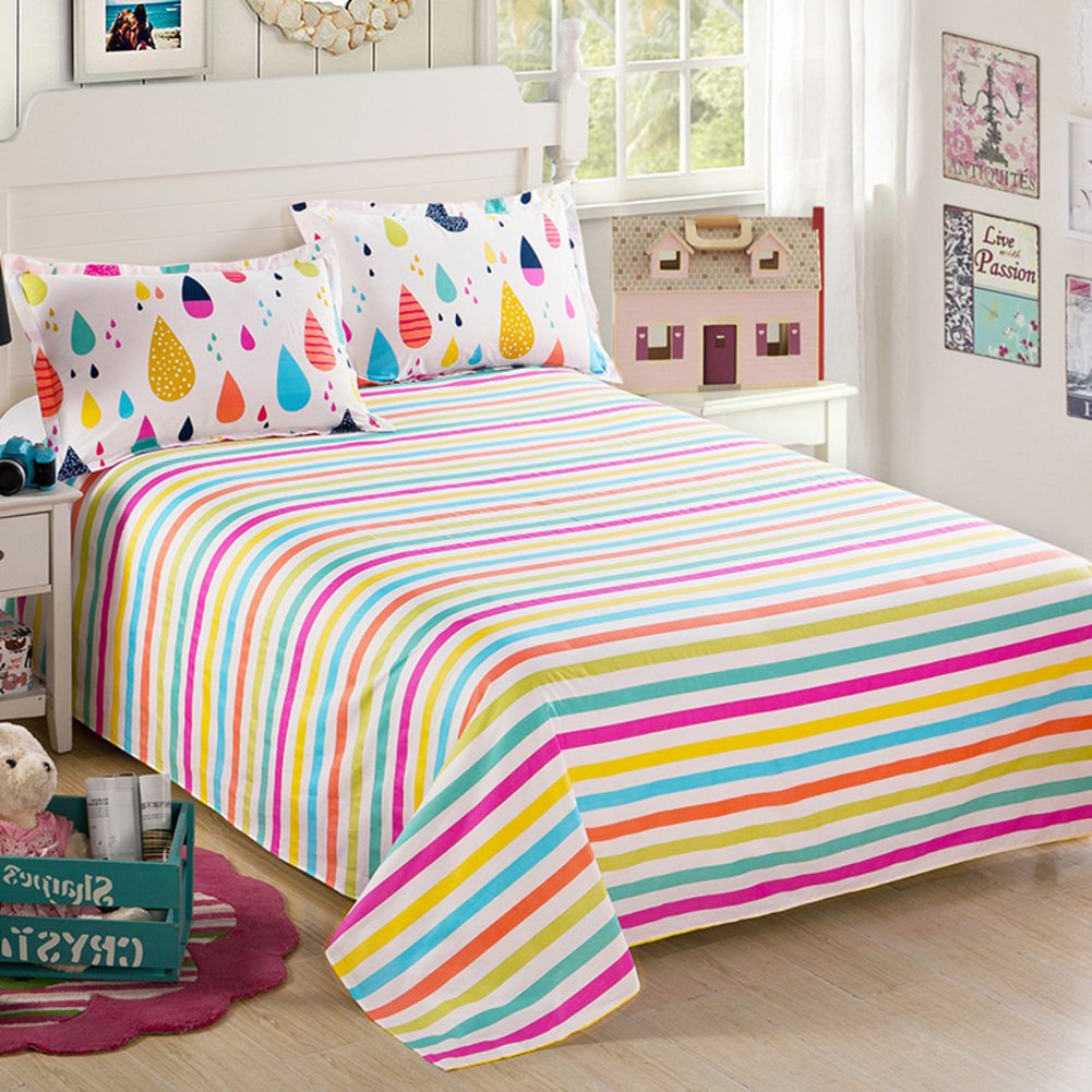 Feuilles de coton douces pour dortoir d'enfants et lit simple