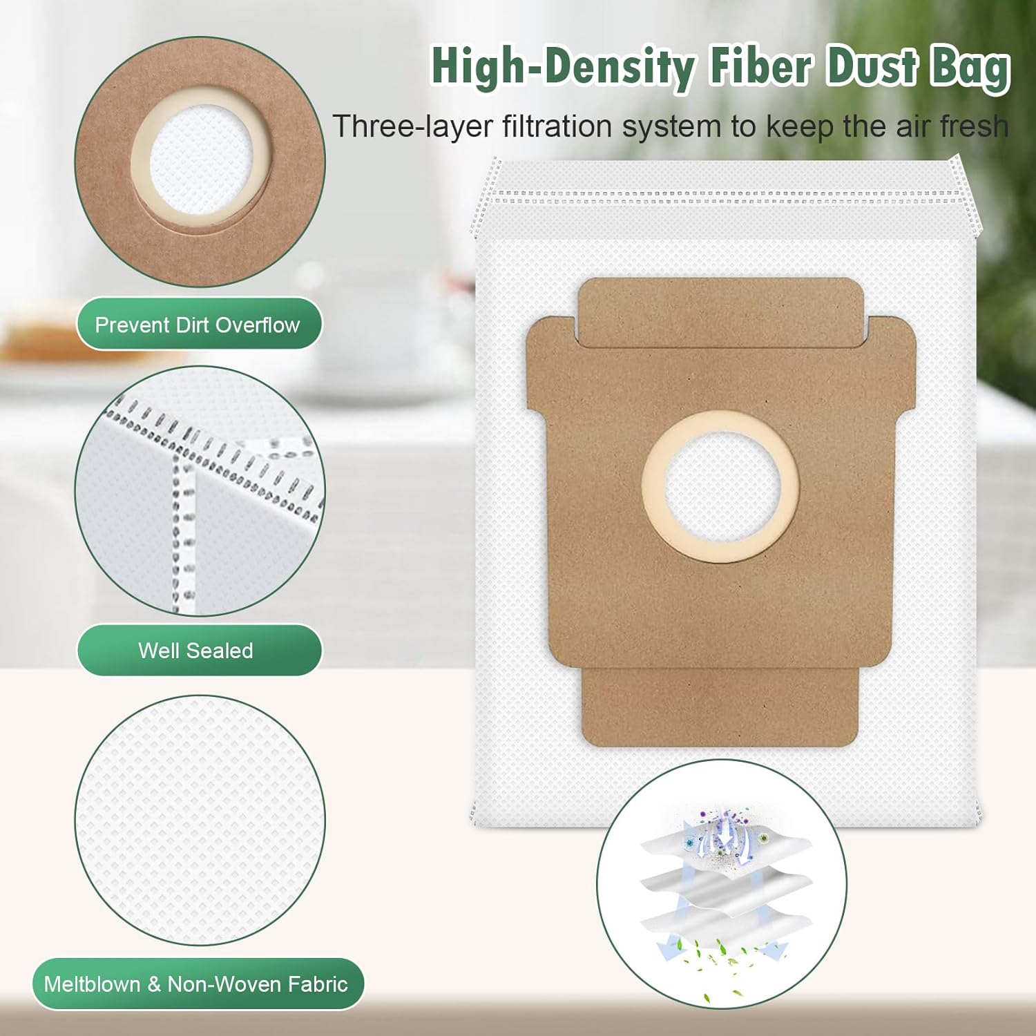 25 Pcs Accessories Kit for iRobot Roomba Plus 405 Combo/505 Combo Robot Vacuum Cleaner, Replacement Parts include 2 Main Brushes, 6 Dust Bags, 6 Mop Pads, 4 Filters, 6 Side Brushes and 1 Cleaning Tool