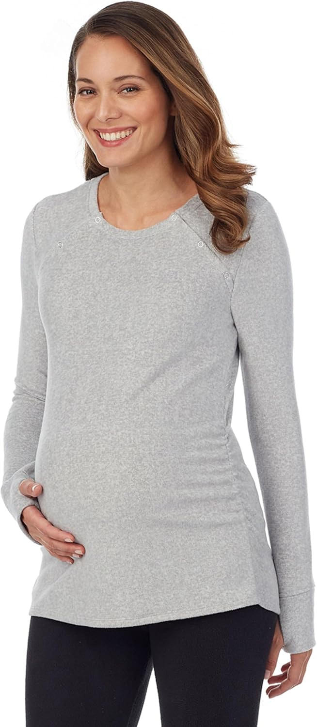 Stretch Maternity Fleece Snap Front Crew