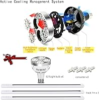 Vista 4 de Sistema de iluminación de pista iluminado 35 x 6 paquetes de luces LED par con 6 bombillas 975 pies kits de rieles de pista de 3000 K blanco cálido