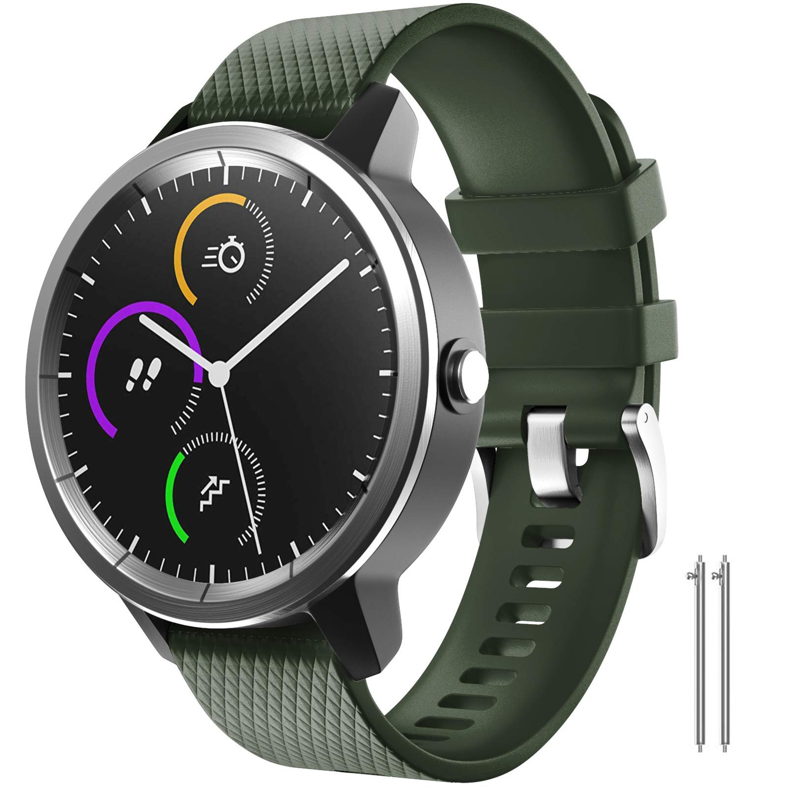 NotoCity for Garmin Vivoactive 3 Band, 20mm Quick Release Soft Silicone Replacement Band for Garmin Vivoactive 3 / Garmin Forerunner 645 /Samsung Gear Sport/Galaxy Watch 42mm