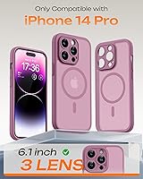 Vista 338 de TOCOL Funda magnética 3 en 1 para iPhone 15 Pro, mejorada [protección completa de cámara] con 2 protectores de pantalla, compatible con MagSafe, Gris