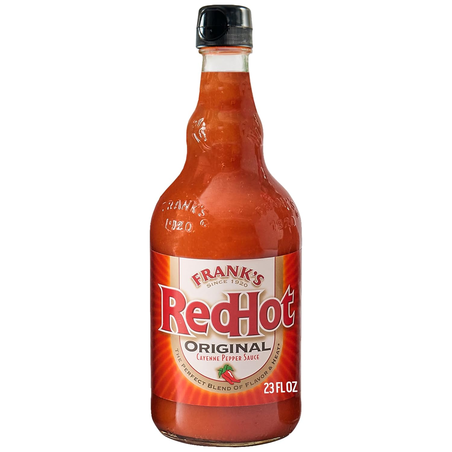 Frank's RedHot Original Cayenne Pepper Hot Wing Sauce, 23 oz - Aged Peppers for Authentic Buffalo Flavor, Gluten-Free