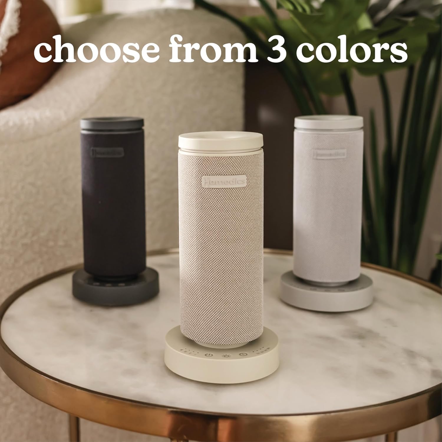 Homedics SereneScent Mini Fabric Rechargeable Waterless Diffuser, Cordless Aromatherapy Device, Use with SereneScent Oil 15ml (Sold Separately), Adjustable Mist Intensity & Ambient Light, Charcoal