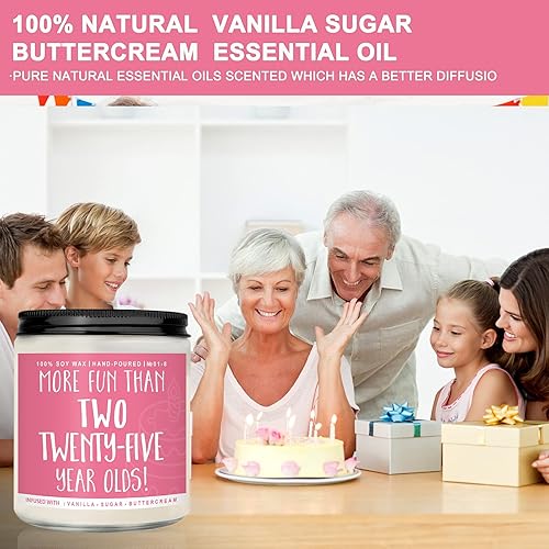 Miniatura 9 de Regalos de velas de cumpleaños número 50 para mujeres + difusor perfumado de vainilla de cachemira de 6.4 onzas con varillas preservadas de flores